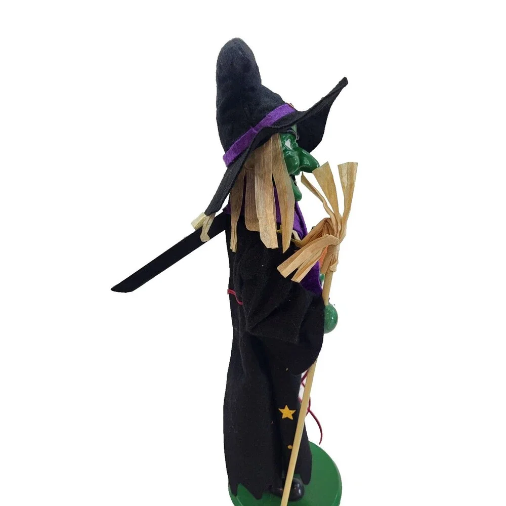 Target 2011 Limited Edition Halloween Witch Nutcracker 14in Broom Pumpkin